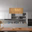 Luminaire suspendu en bois à 3 lumières avec poutres en bois pour îlot de cuisine