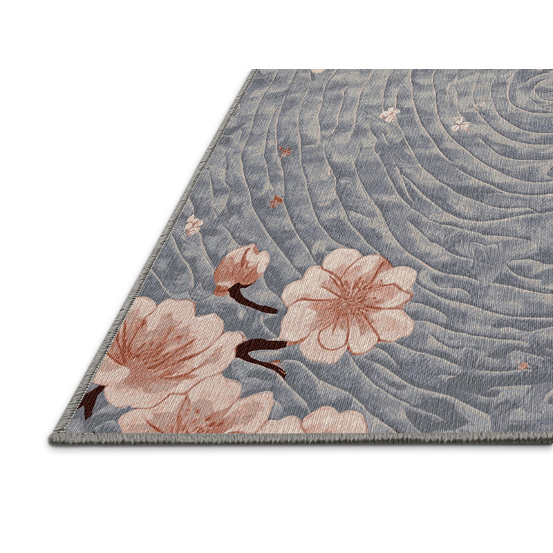 Tapis gris lavable à la machine, Rectangle 4 pi x 6 pi