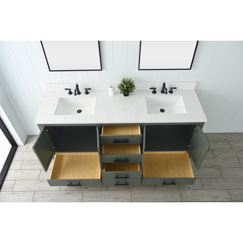 Ensemble de meuble-lavabo double 72 po Oberlander, Vert