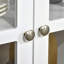 Buffet HOMcom, armoire avec 4 portes en verre trempé et tablette de rangement réglable, crédence, blanc