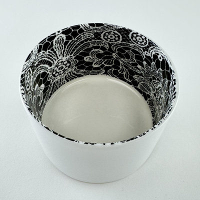 Bone China Tea Light Candle Holder for Table Decoration Wedding Home Decor Round White with Décor