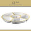 6 plateaux de service modulaires ronds en plastique (2, blanc et or)
