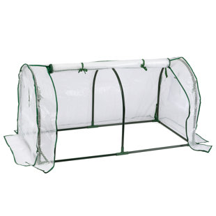 Garden Elements Metal Frame, Plastic Covered Cloche Tunnel Greenhouse, Mini, 47”