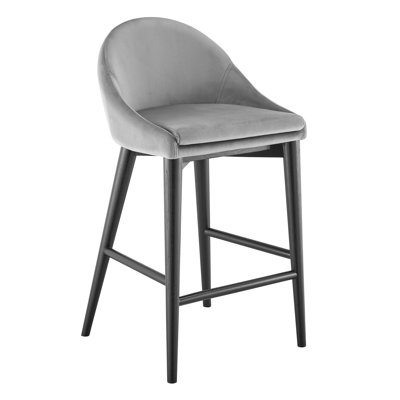 Prescott Upholstered Adjustable Height Counter Stool with Solid Wood Frame