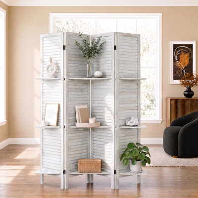 Double-Side Room Divider with Shelves for Room Separation