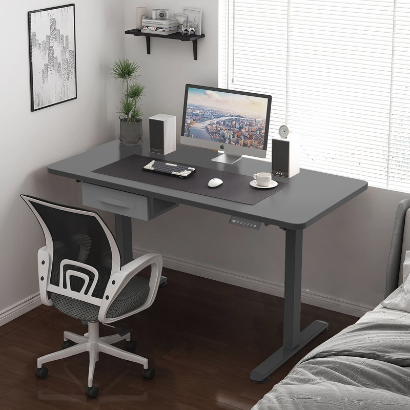 Antlia Adjustable Metal Base Standing Desk, Black, Black