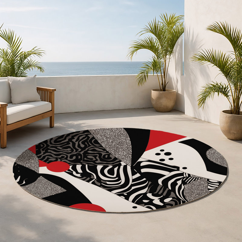 Tapis intérieur et extérieur Eernal Echo, Rond 5 pi