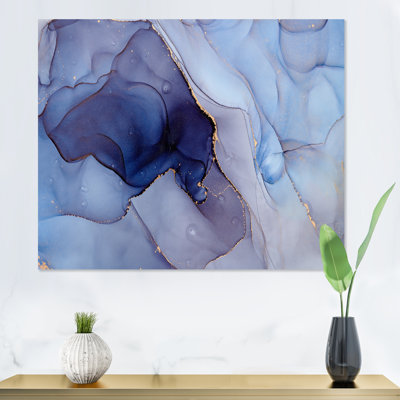 Mauve luxueux abstrait fluide V - peinture sur toile