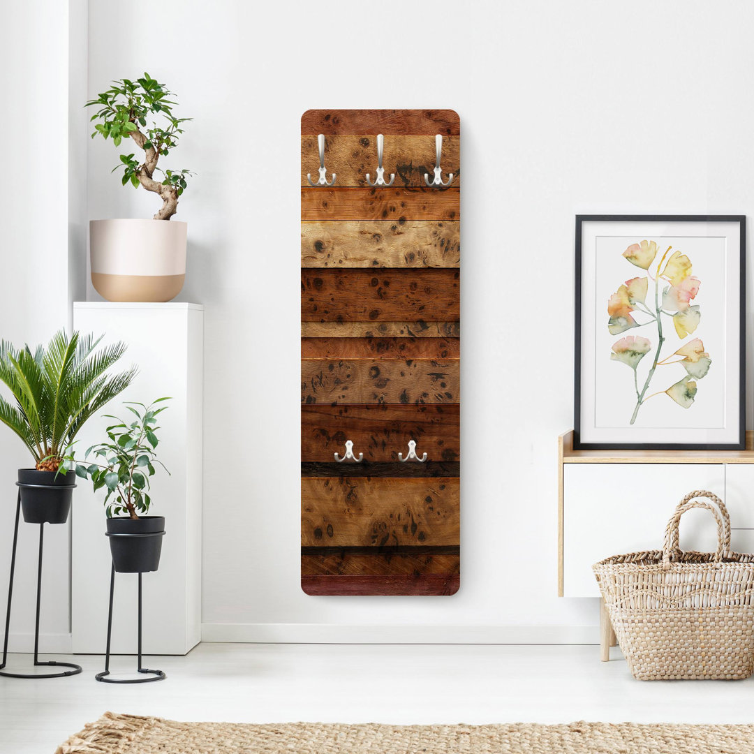 Murdock 5 - Hook Wall Mounted Coat Rack in Orange