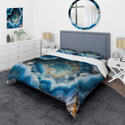 Ensemble de housse de couette en microfibre / polyester Geode Gems I