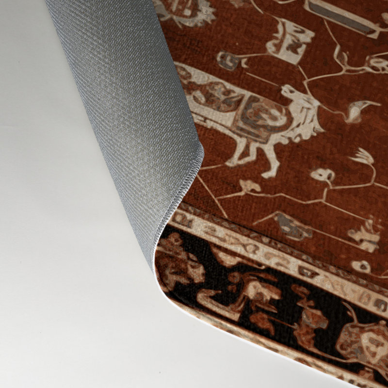 Tapis d'intérieur et d'extérieur brun Persian, Rectangle 9 pi x 12 pi
