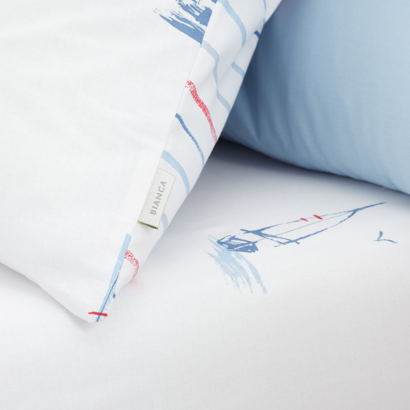 Sailing Boats Fitted Sheet, Toddler (70 x 140cm)