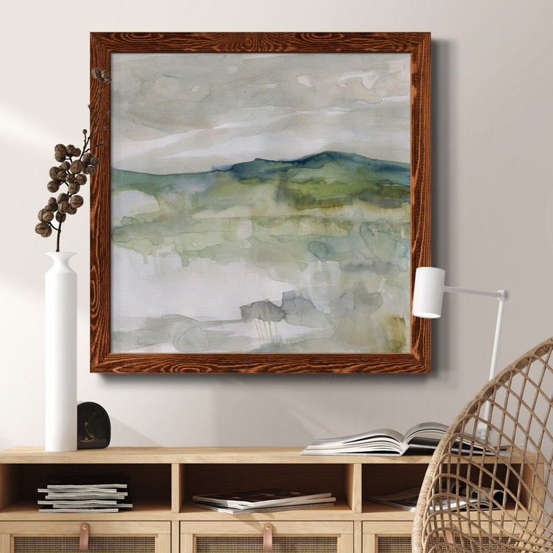 " Midday Reflection ", 31.5" H x 31.5" W x 1.5" D, Maple Framed