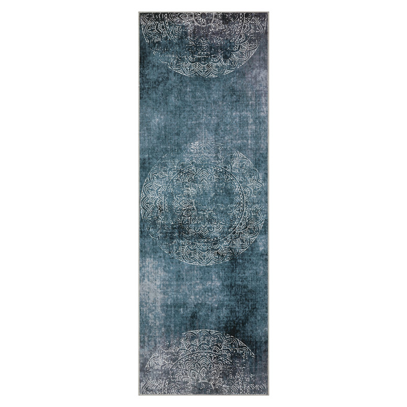 Area Rugs Washable Area Mark Resistant, Soft Low Pile Rug Non-Slip Farmhouse Floor Cover for Living Room Dining Bedroom Decor