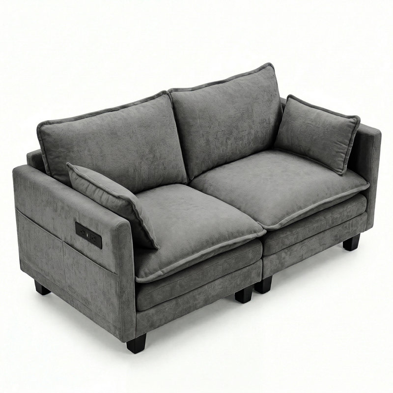 Canapé en chenille Modern, Gris