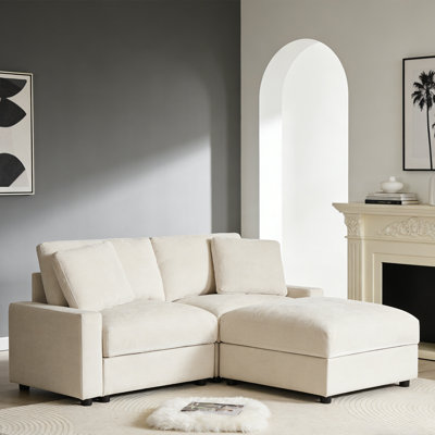 Canapé modulaire en forme de L de 72 po de largeur avec rangement et canapé-lit Comfy Cloud