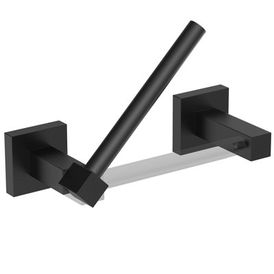 Matte Black Wall Mounted Toilet Paper Holder, Dual Mount Modern Bathroom Toilet Roll Holder