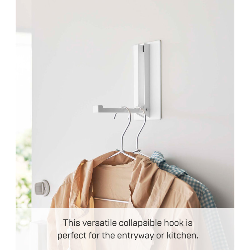 White Steel Magnetic Folding Wall Hook