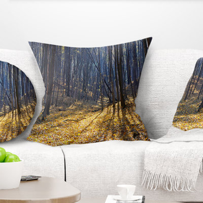 Thick Autumn Forest Woods - Coussin imprimé forêt