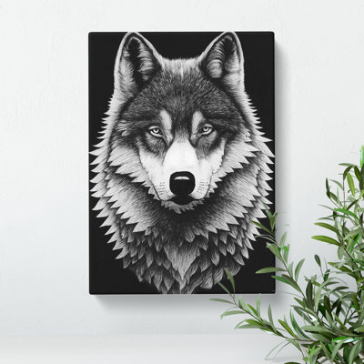 Monochrome Wolf No.3 - Wrapped Canvas