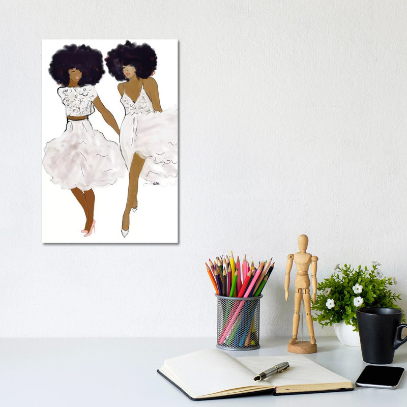 Sisters Love Impression by Nicholle Kobi - Wrapped Canvas Print, 30.48cm H x 20.32cm W x 1.91cm D