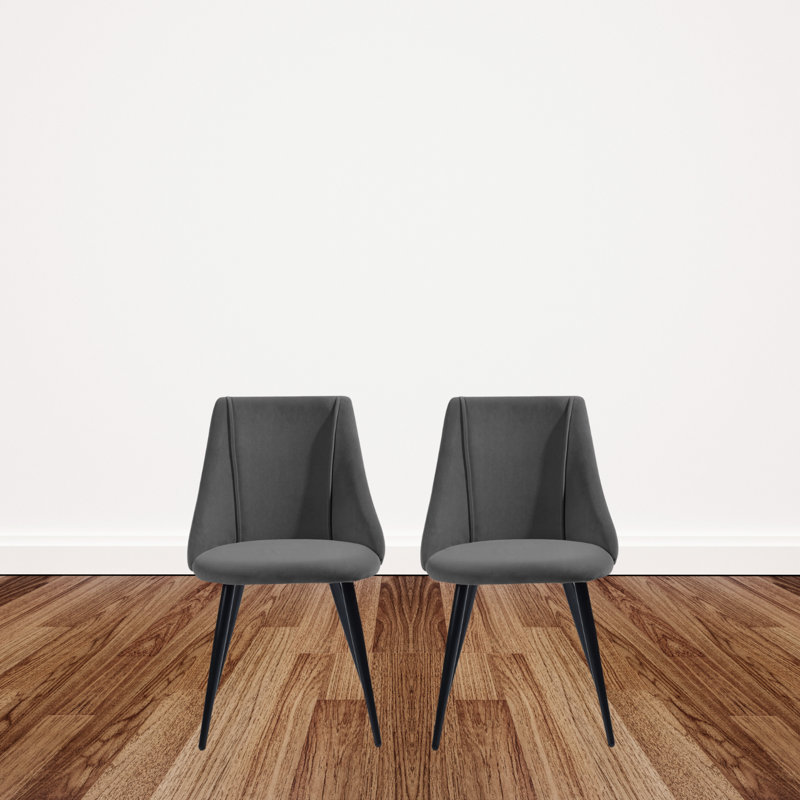 Chaise d'appoint rembourrée Eley, Noir, Vert