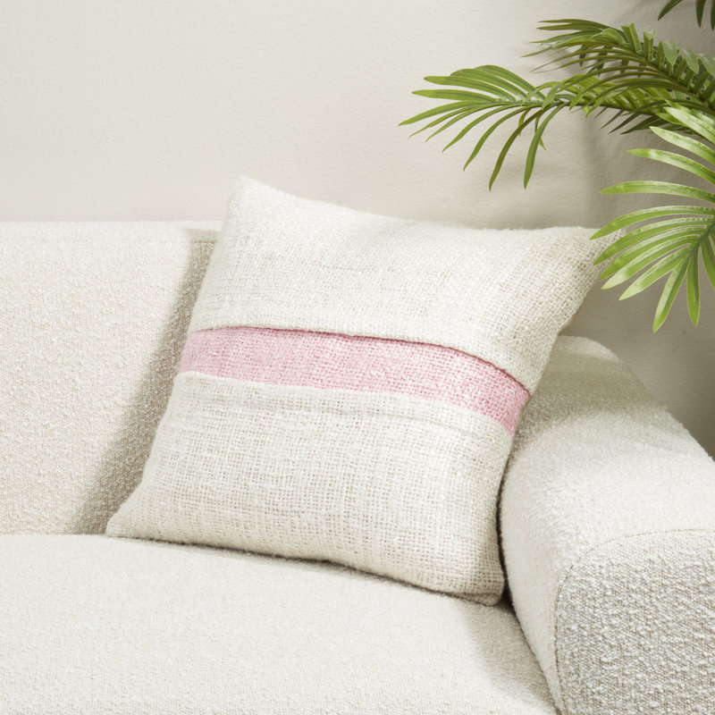 Coussin en polyester, Housse de coussin seulement - sans coussin, Rose