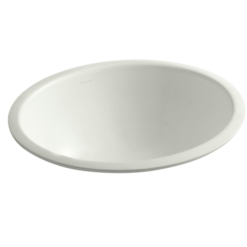 Caxton Ceramic Oval Undermount Bathroom Sink, Dune