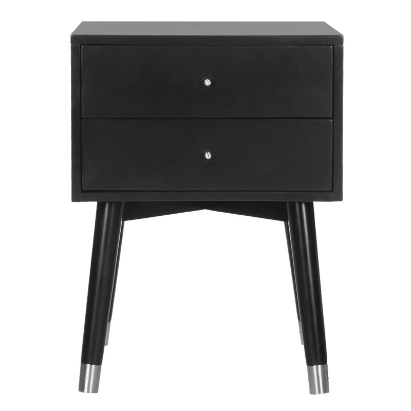 Debriana 18'' W Nightstand, Silver/Black