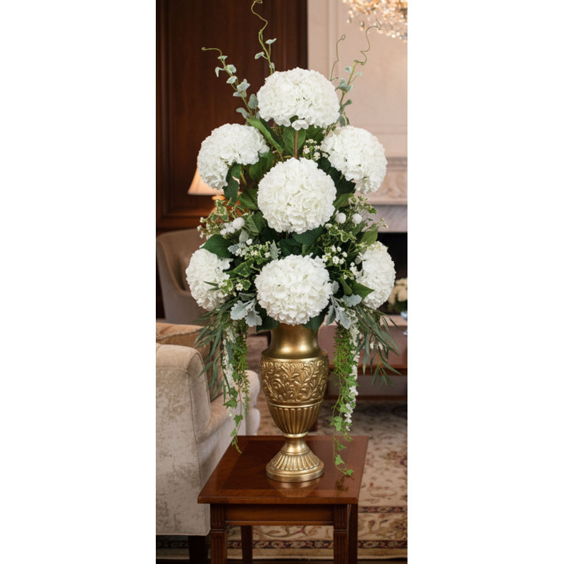 6 tiges d'hortensia Real Touch 25 "de 7" de diamètre