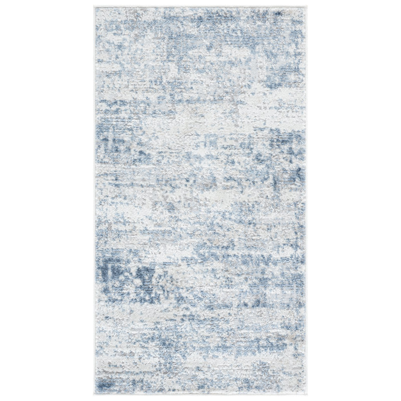 Grandview 700 Performance Abstract Rug, Rectangle 2'2" x 4', Light Blue/Ivory