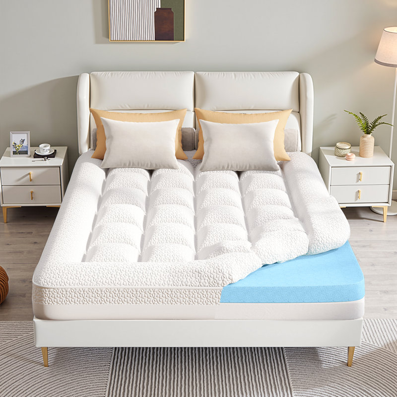 Surmatelas en mousse à mémoire de forme avec housse à poche profonde, Blanc