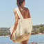 Sac de plage en filet: crème huître-126132197