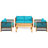 Kirwan Acacia Wood Sofa Seating Group with Cushions-1136428151-1202490500