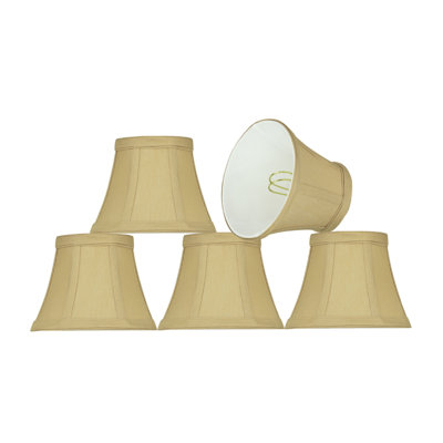 Abat-jour en satin de coton H 4 po (attache) de couleur beige