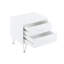 Table de chevet 2 tiroirs avec pieds en métal blanc - Table rectangulaire pour chambre à coucher