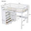 Lits en bois multifonctionnels avec rangement, loft blanc moderne pour la maison