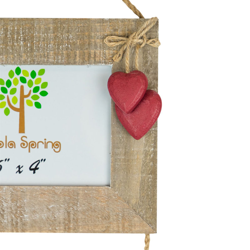 Nicola Spring - Hearts Hanging 3 Photo Frames - 6 x 4", Beige/Red