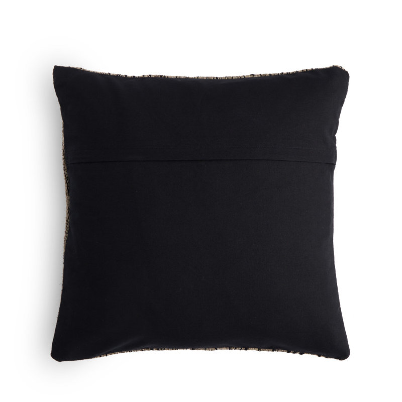 Rectangular Pillow Cover & Insert, Square 20"H x 20"W, Black/Taupe