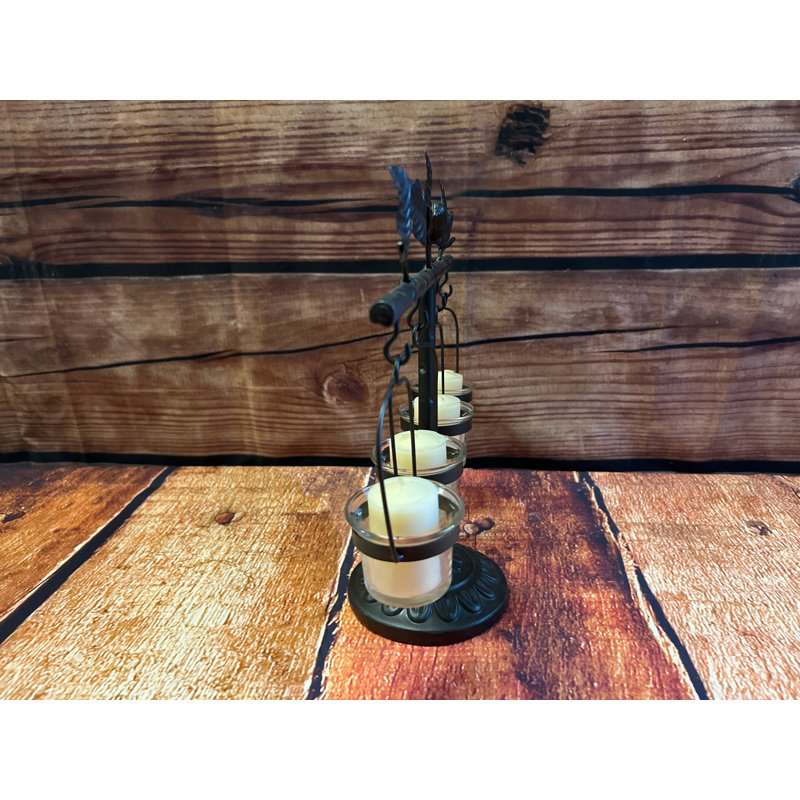Bird With Leaves Tea Lights Holder
