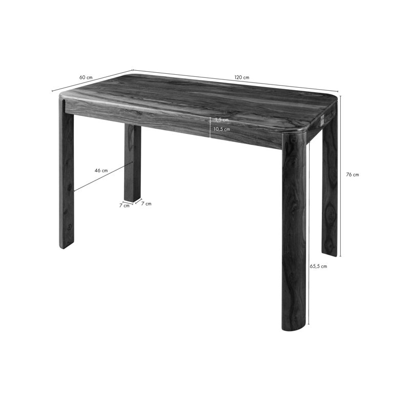 Toronto Solid Wood Dining Table, H76 x L120 x W60cm