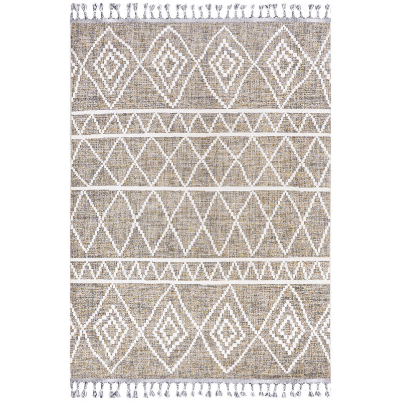 Tapis intérieur / extérieur en polyester tissé à la machine Mizel, Tapis de couloir 3 pi 2 po x 9 pi 10 po
