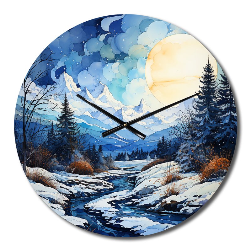 Horloge murale Winter Snowy Peaks VII, Petit