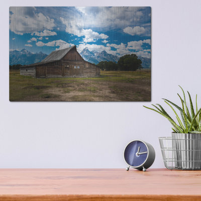 «Grand Teton Barn I» par Tim Oldford, art mural en métal luxueux, 16 po x 12 po