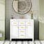 Single Bathroom Vanity with @Solid + Manufactured Top