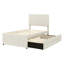 Lit plateforme tapissier simple avec lit gigogne Stripe, lit gigogne beige et 3 tiroirs