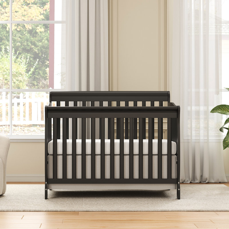 5-In-1 Convertible Crib, Black