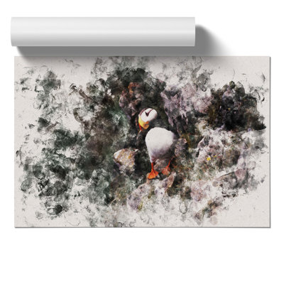 Atlantic Puffin Birds Watercolour - Frameless Print