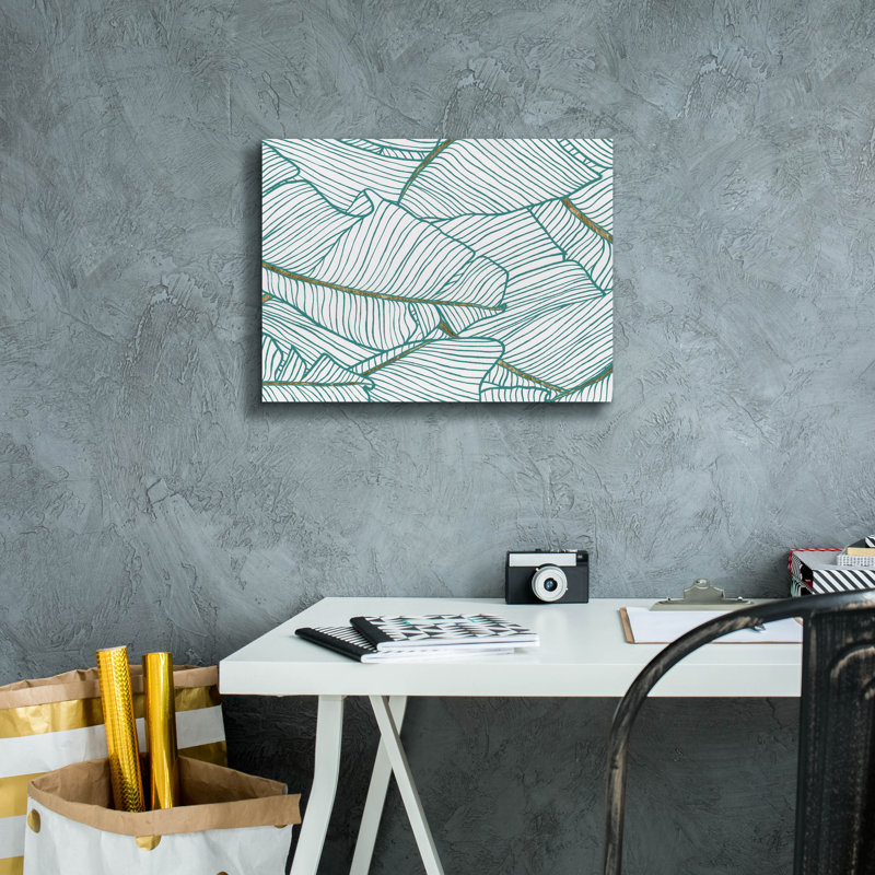 Bay Isle Home ™ «Elegant Palms 1» par Wellington Studio, art mural sur toile, H 12 po x l 16 po x P 0,75 po