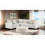 Repose-pieds rond doux de style transitionnel en chenille brun clair